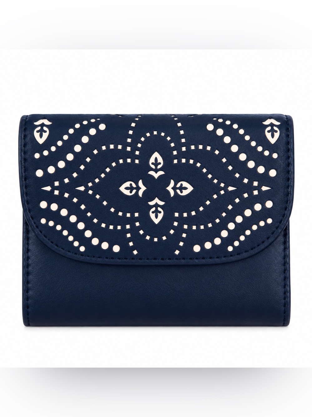 Vera Bradley Laser Cut Petite Trifold Wallet in Morocco Navy